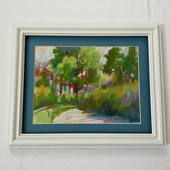 Vintage Framed Signed Original Pastel/Chalk Drawing Rural Landscape - Picture 1 of 7